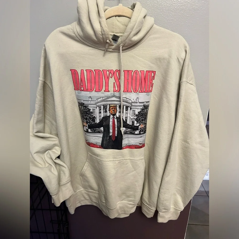 Daddy’s Home Hoodie. Size XL. Worn 2-3 times. Cream/beige in color. - Picture 6 of 7
